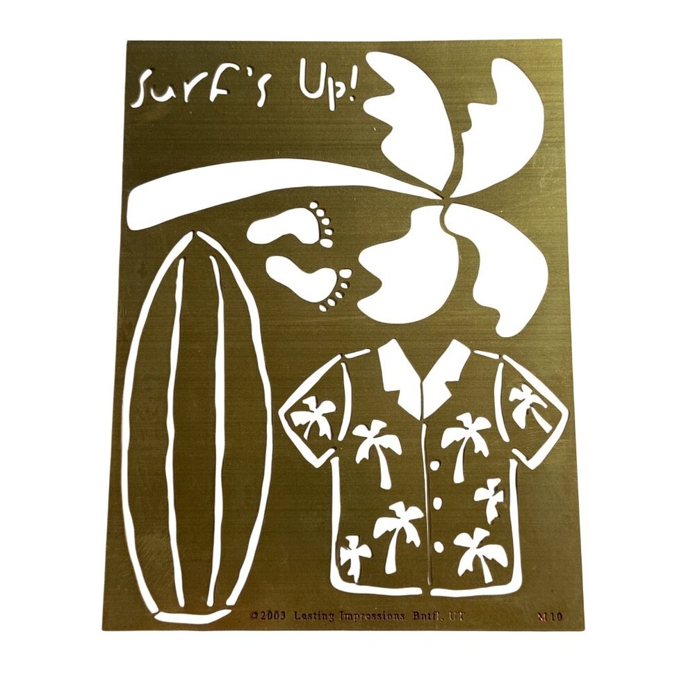 Surfs Up Brass Stencil By Lasting Impressions M10 Tropical Design